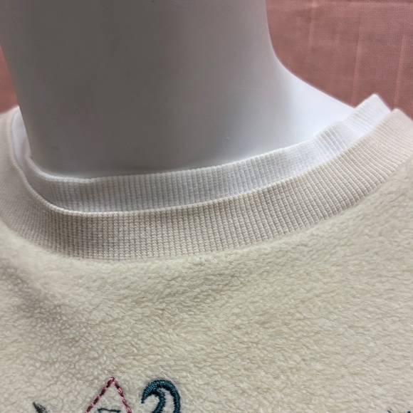 Vintage Cream Embroidered Women's Sweater Grandma - Picture 2 of 7
